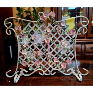 Partylite P7290 Climbing Rose Trellis Three Votive Candleholder